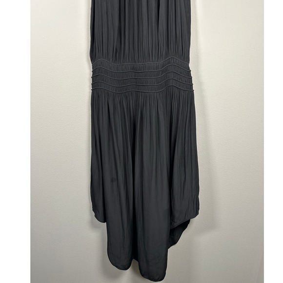 Ramy Brook Black Audrey Smocked Midi Dress Size Large - Picture 7 of 14